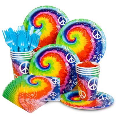 Tie Dye 60s Party Standard Kit Serves 8 Guests