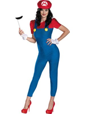 Adult Deluxe Super Mario Brothers Mario Sexy Costume | Abaxo