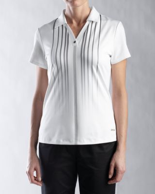 Lady's ANNIKA CB DryTec C/S Platinum Print Polo