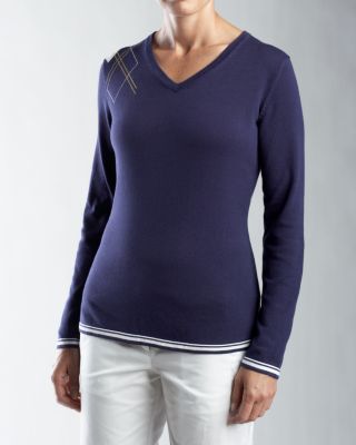 Women's ANNIKA Placed Argyle V-Neck
