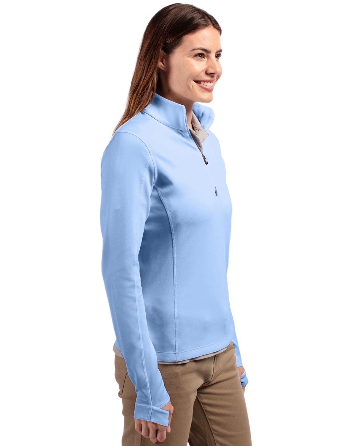 Cutter & Buck Traverse Recycled Smooth Stretch Womens Quarter Zip Pullover 187