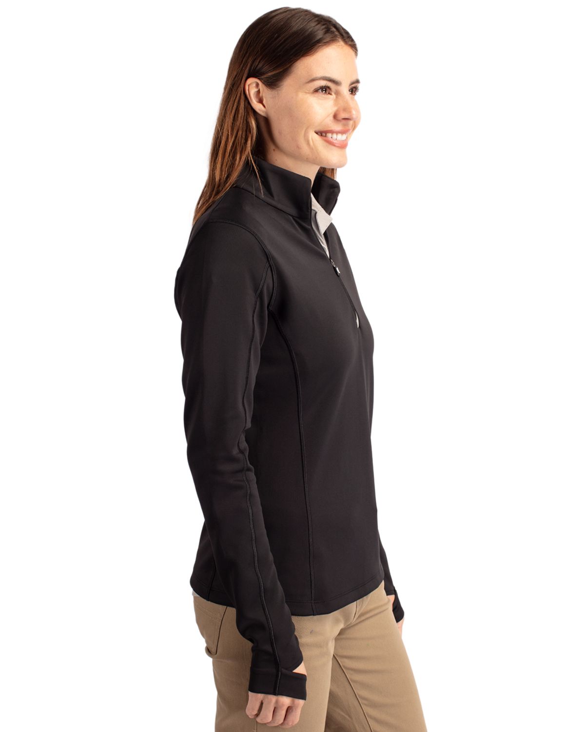 Cutter & Buck Traverse Recycled Smooth Stretch Womens Quarter Zip Pullover 119