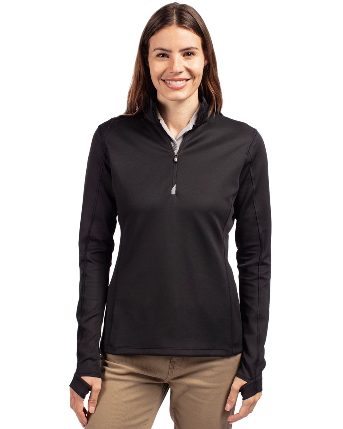 Cutter & Buck Traverse Recycled Smooth Stretch Womens Quarter Zip Pullover 122
