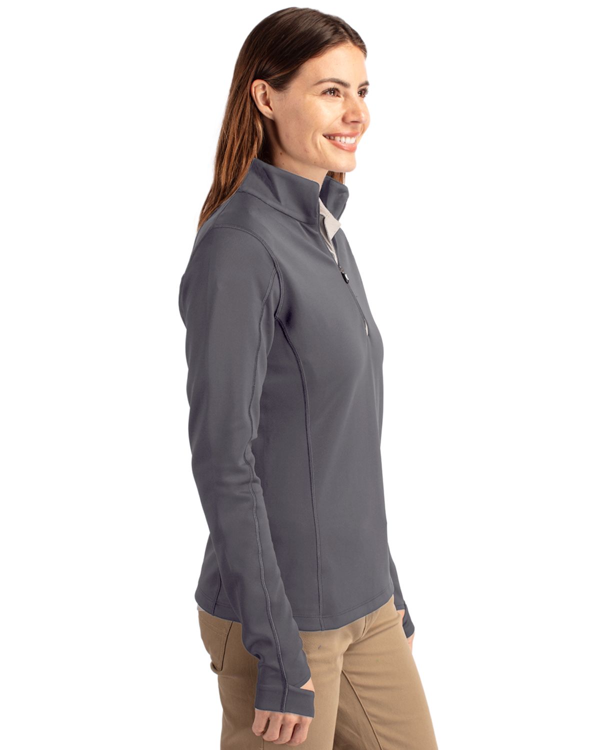 Cutter & Buck Traverse Recycled Smooth Stretch Womens Quarter Zip Pullover 192