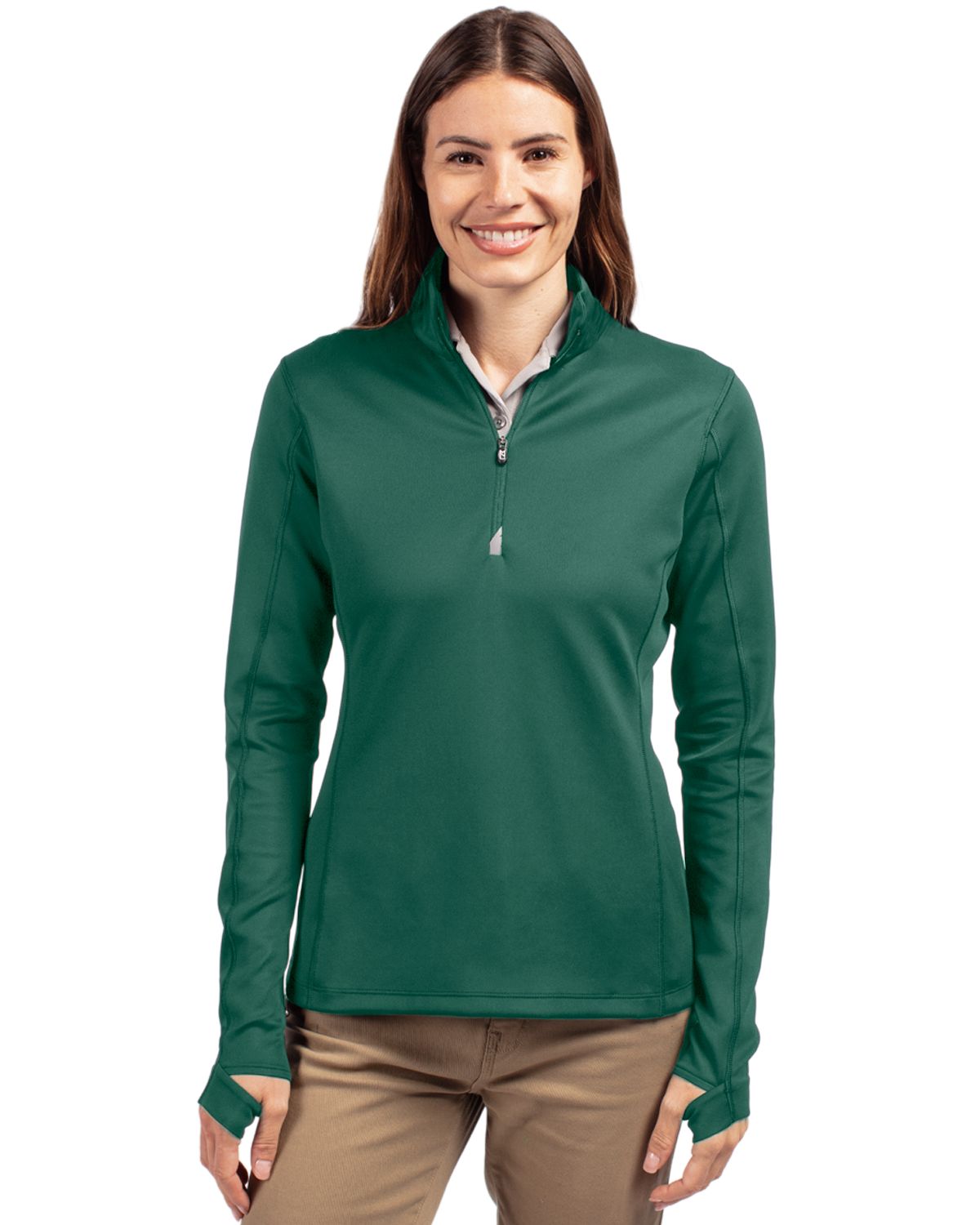 Cutter & Buck Traverse Recycled Smooth Stretch Womens Quarter Zip Pullover 97