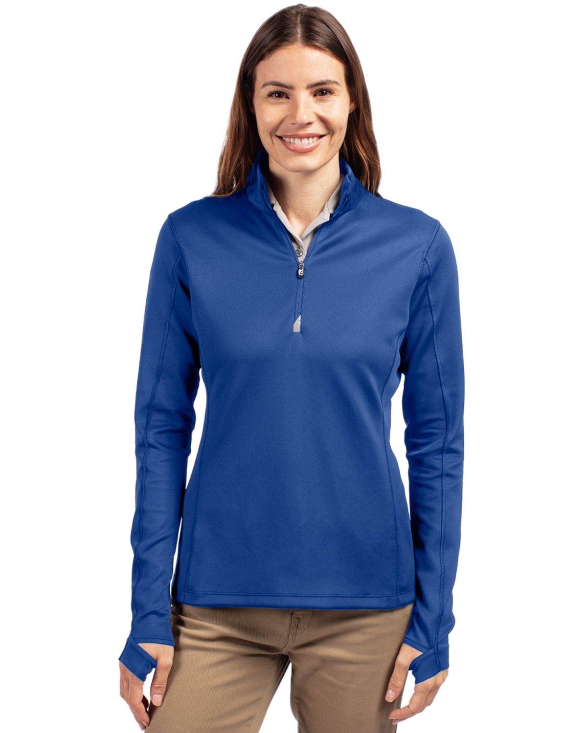 Cutter & Buck Traverse Recycled Smooth Stretch Womens Quarter Zip Pullover 182