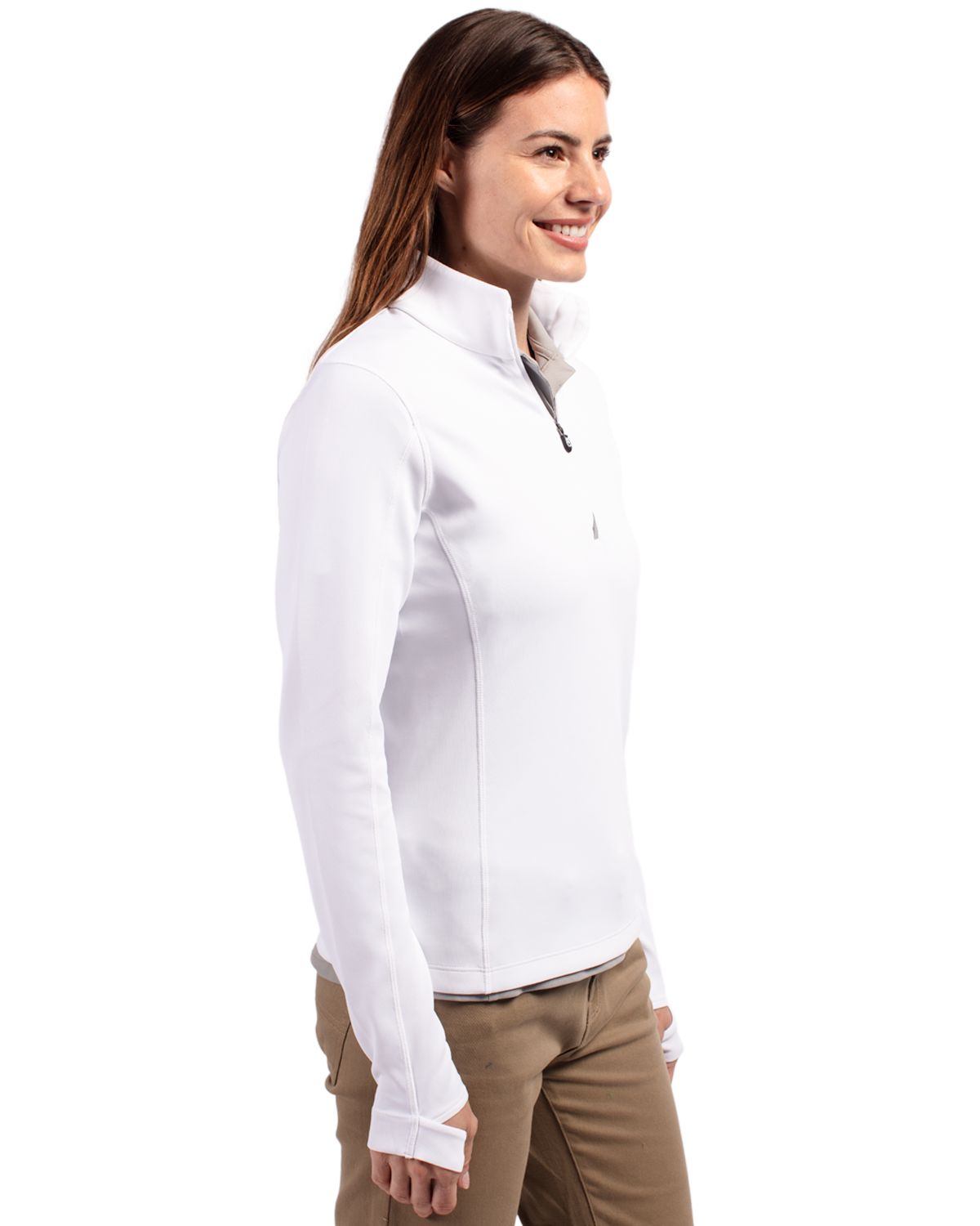 Cutter & Buck Traverse Recycled Smooth Stretch Womens Quarter Zip Pullover 102