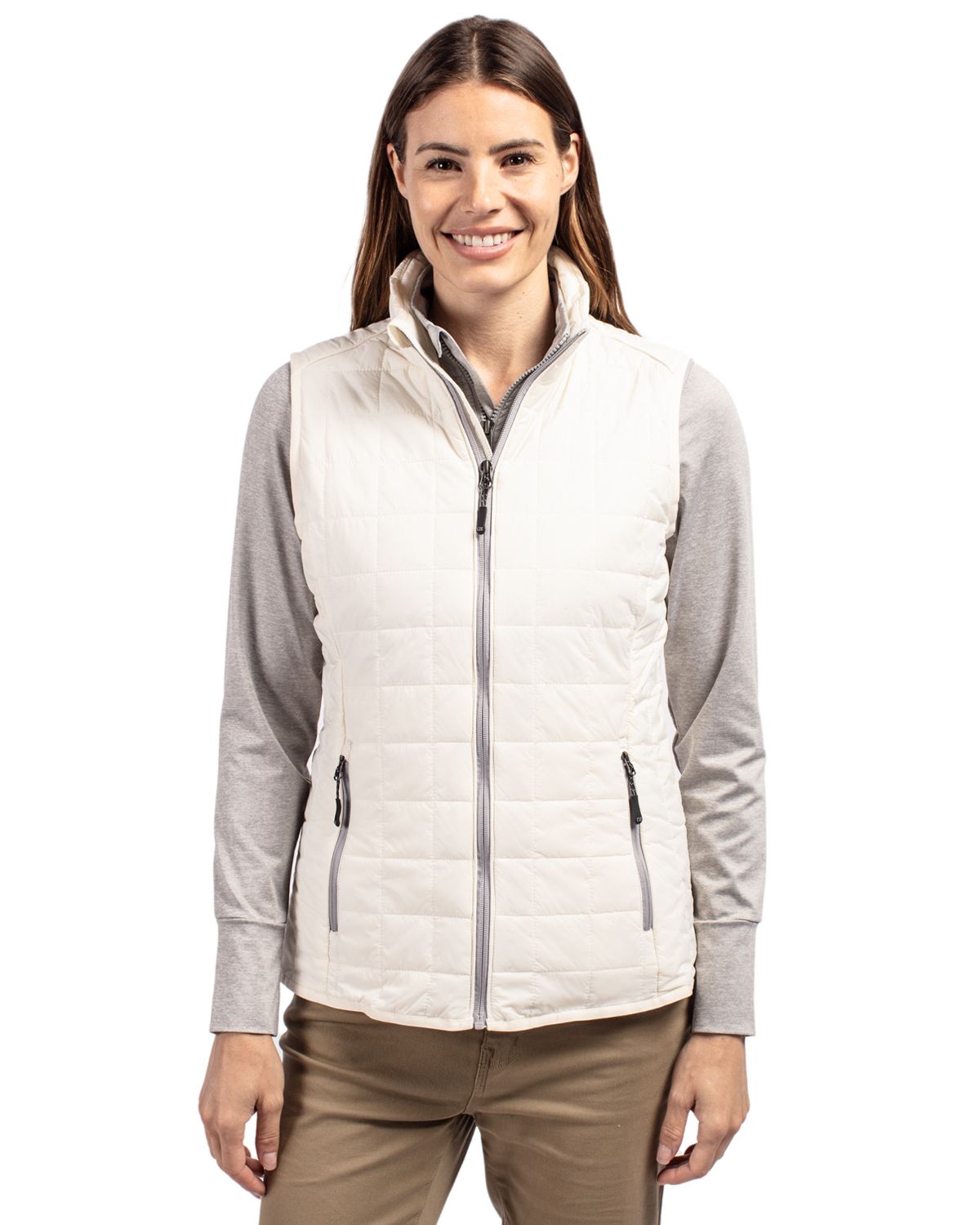 Cutter & Buck Rainier Recycled Insulated Puffer Womens Full Zip Vest 192