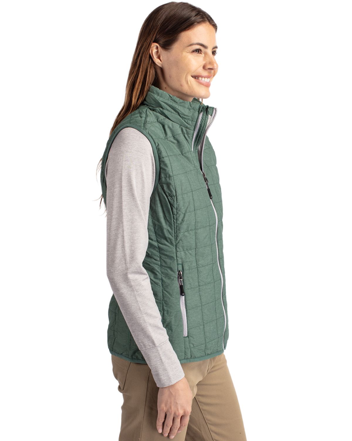 Cutter & Buck Rainier Recycled Insulated Puffer Womens Full Zip Vest 138