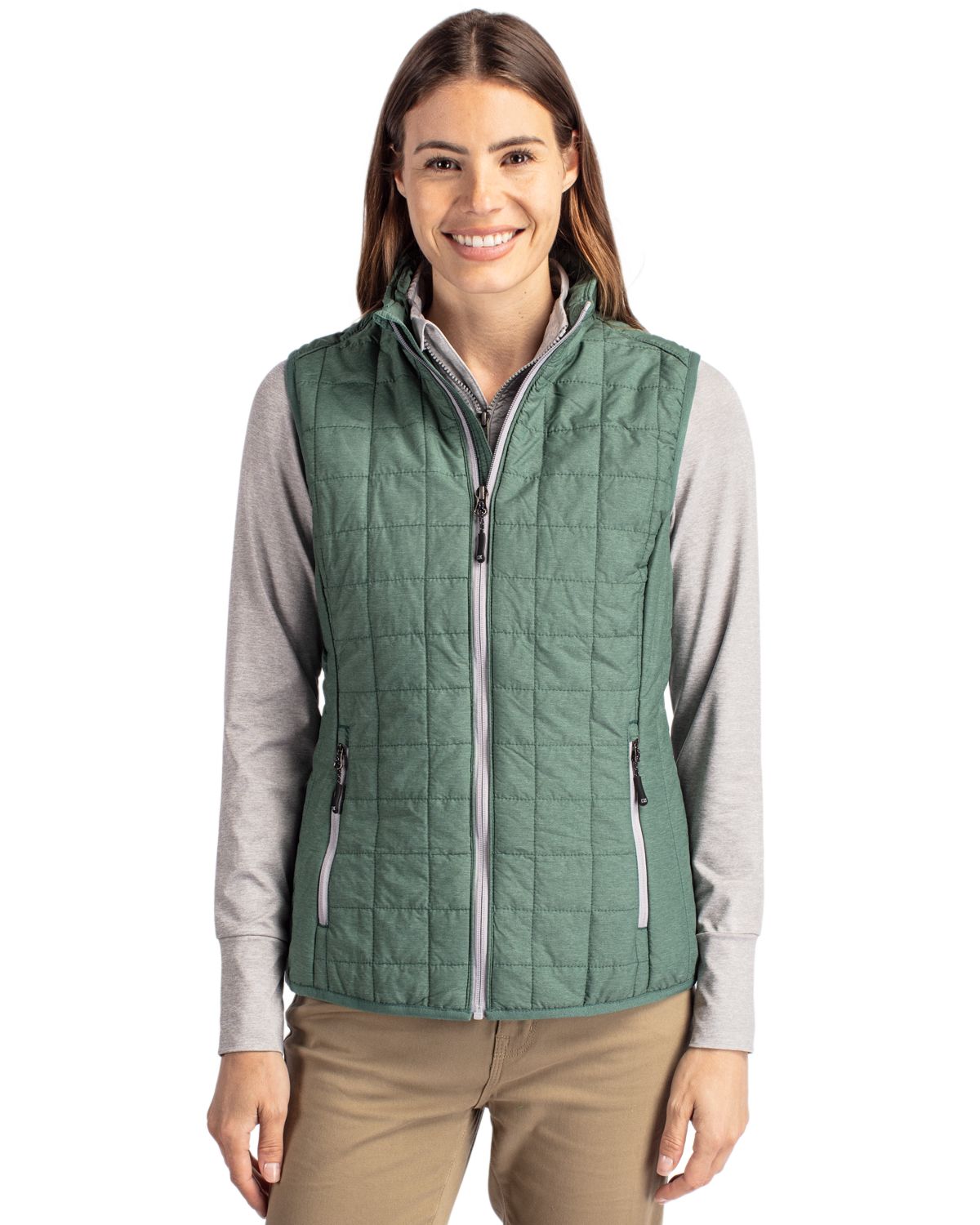 Cutter & Buck Rainier Recycled Insulated Puffer Womens Full Zip Vest 17