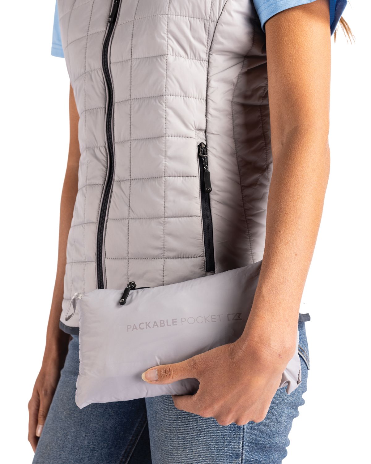 Cutter & Buck Rainier Recycled Insulated Puffer Womens Full Zip Vest 134
