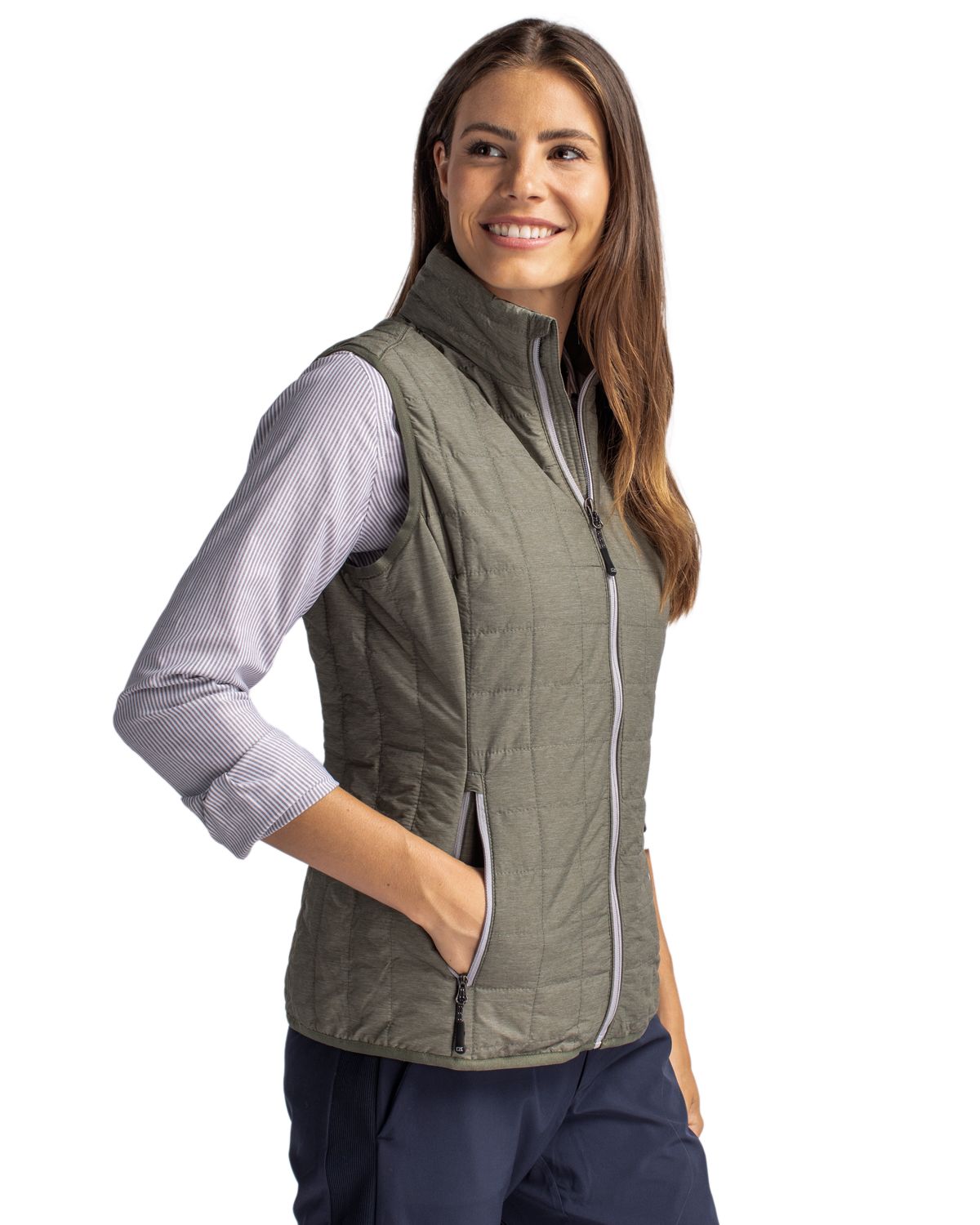 Cutter & Buck Rainier Recycled Insulated Puffer Womens Full Zip Vest 183