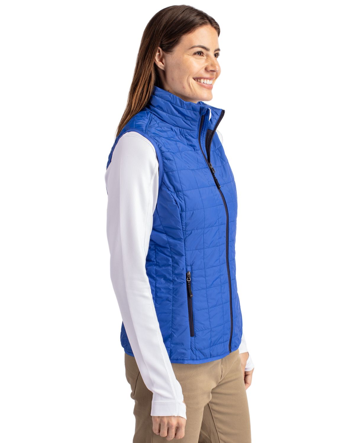 Cutter & Buck Rainier Recycled Insulated Puffer Womens Full Zip Vest 136