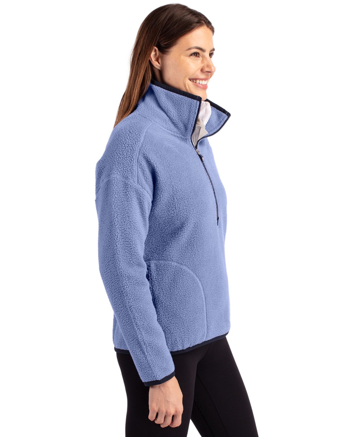 Cutter & Buck Cascade Epic Comfort Recycled Sherpa Fleece Womens Pullover Jacket 116