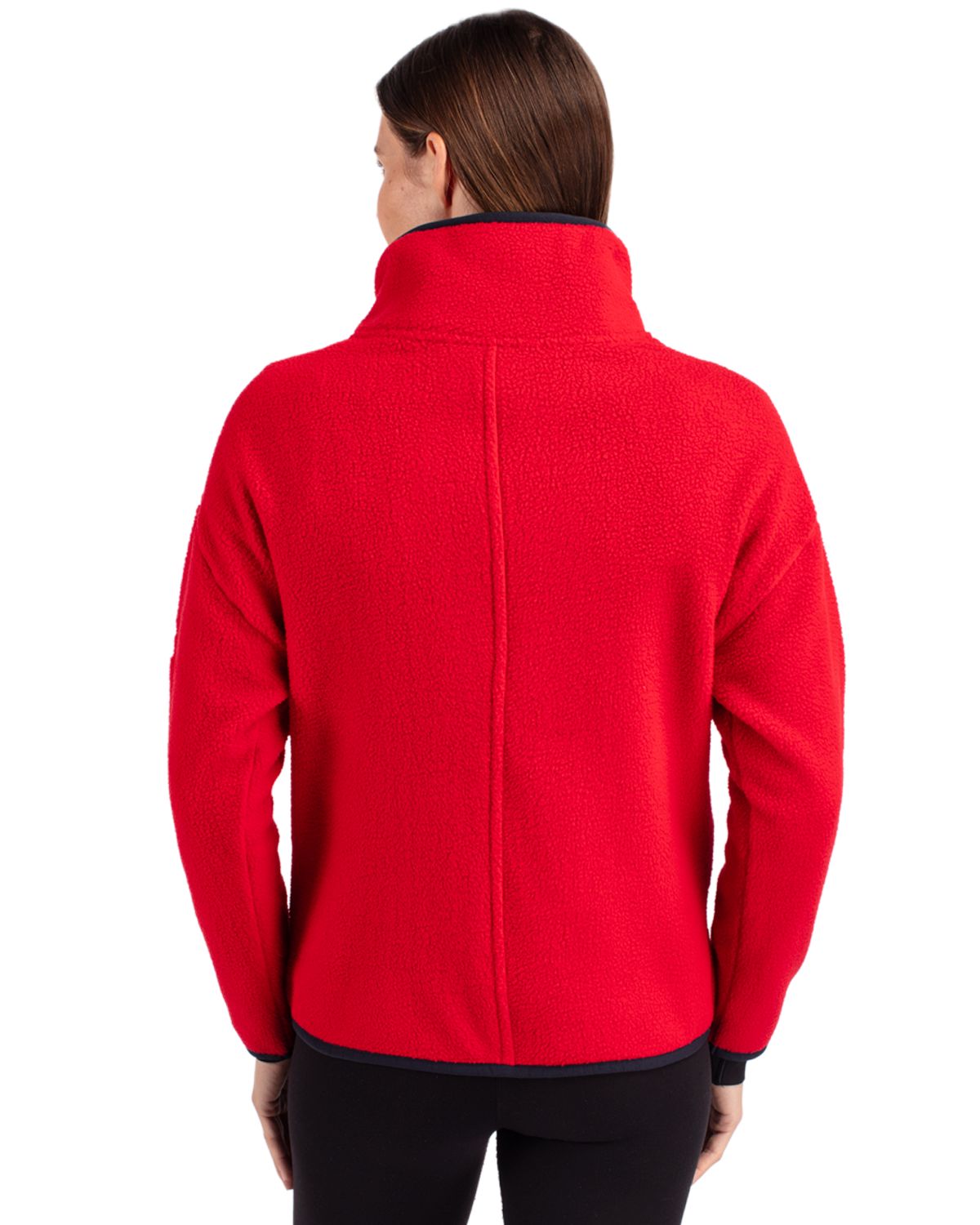 Cutter & Buck Cascade Epic Comfort Recycled Sherpa Fleece Womens Pullover Jacket 105