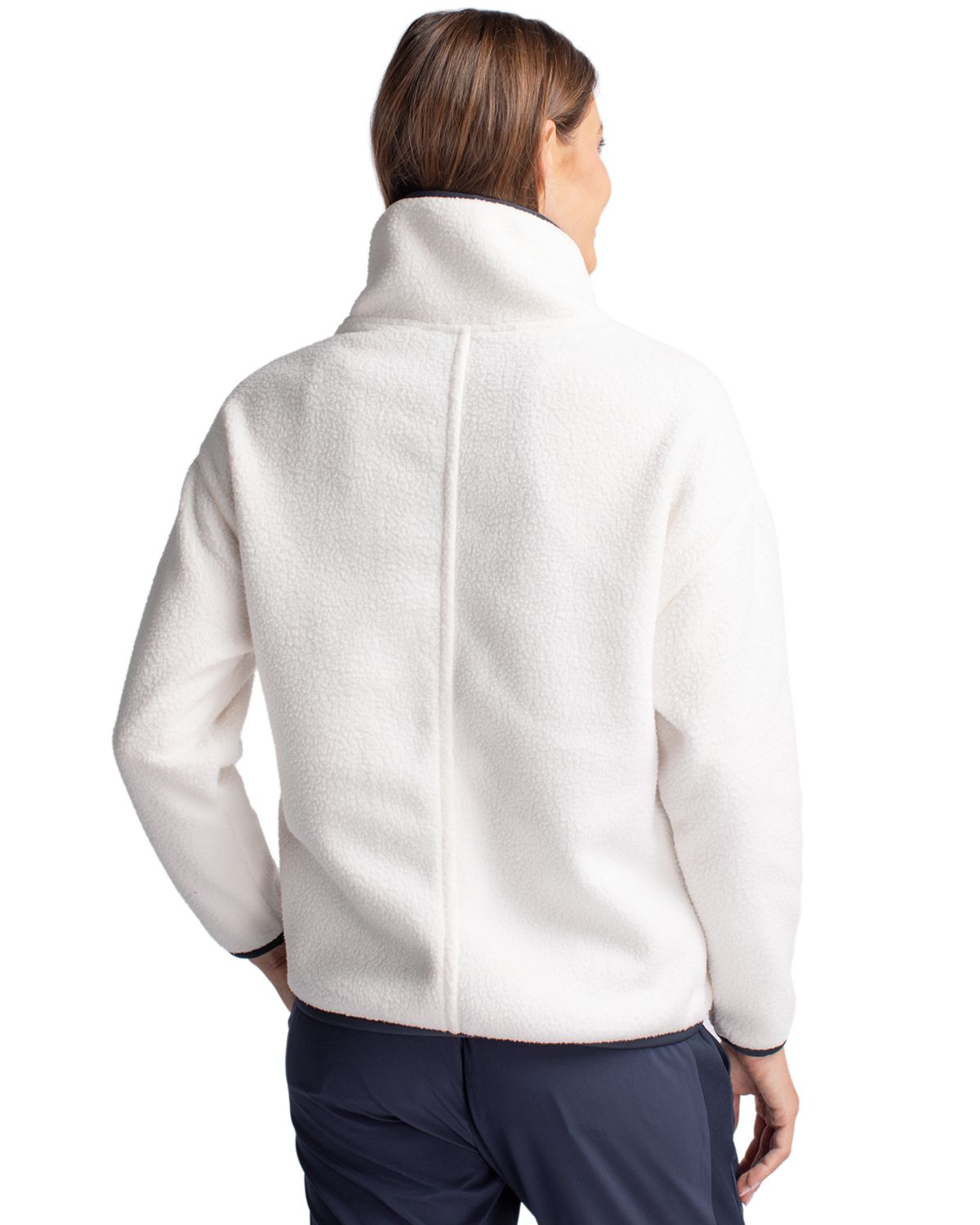 Cutter & Buck Cascade Epic Comfort Recycled Sherpa Fleece Womens Pullover Jacket 114