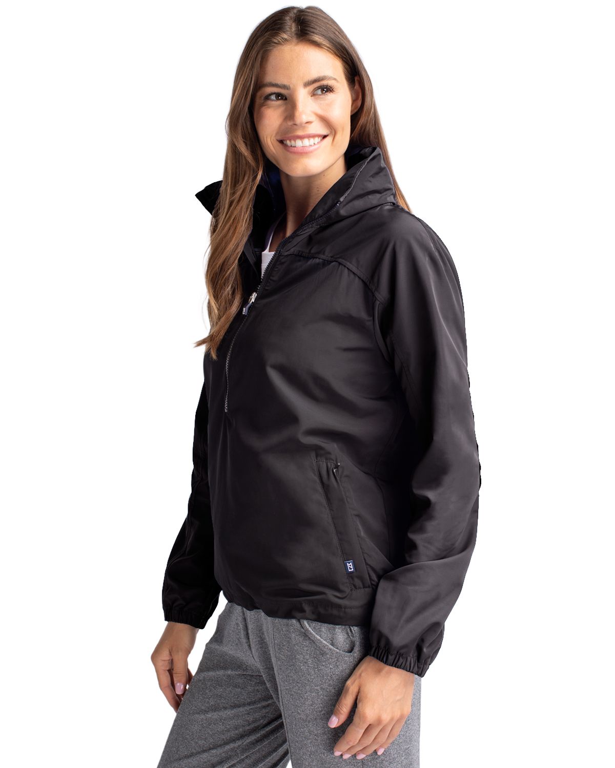 Cutter & Buck Charter Recycled Packable Womens Half Zip Anorak Jacket? 90