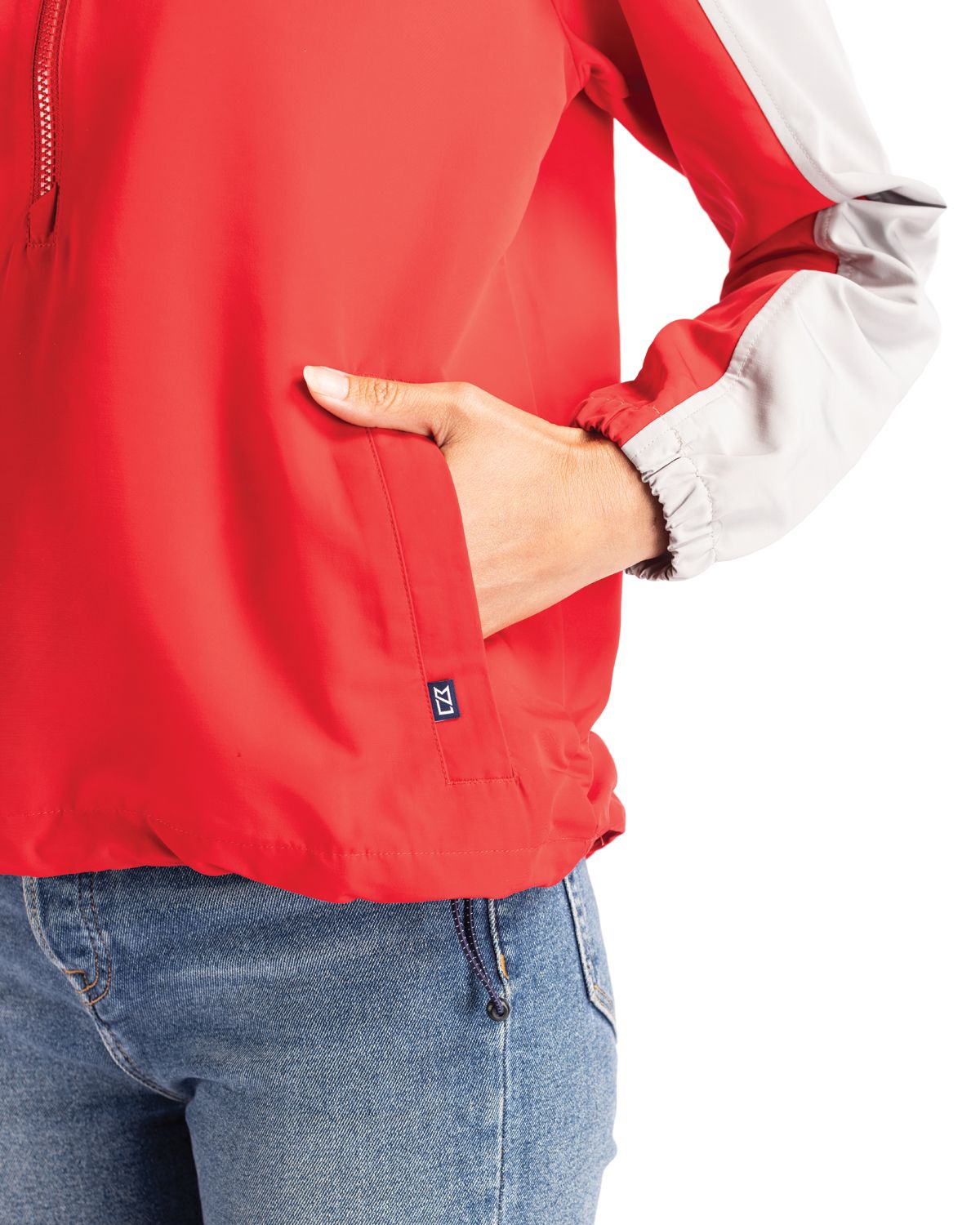 Cutter & Buck Charter Recycled Packable Womens Half Zip Anorak Jacket? 49