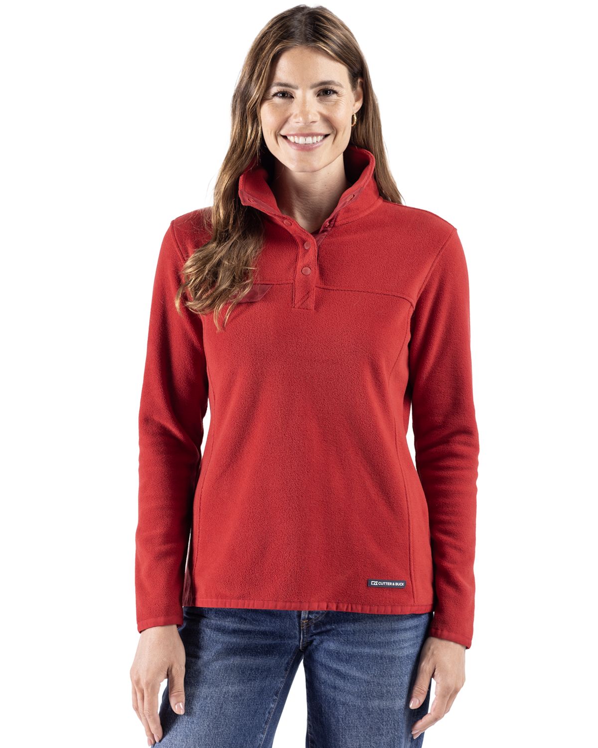Cutter & Buck Woodland Epic Versatility Recycled Fleece Womens Snap Pullover