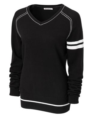 Clubhouse Sleeve Striped V-neck Sweater
