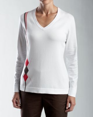 Women's Calypso Argyle V-neck