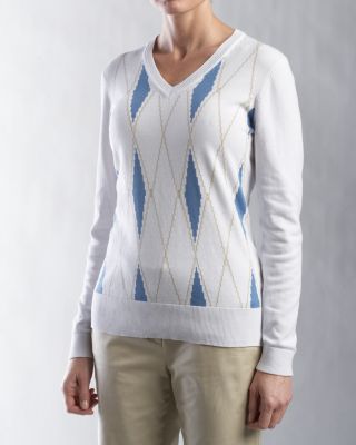 Lady's Peak Argyle V-neck Sweater