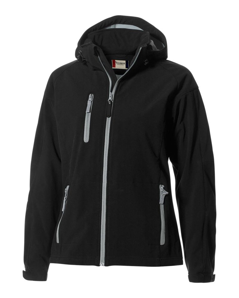 Clique Serac Stretch Softshell Hooded Full Zip Womens Jacket