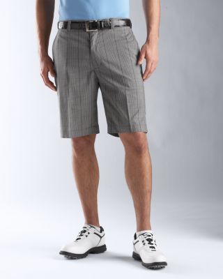 Men's Par Three Plaid Flat Front Short