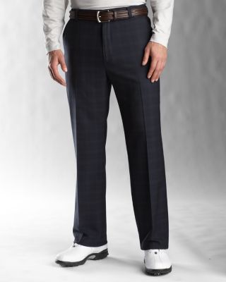 Men's Windowpane Flat Front Trouser