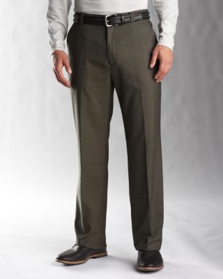 Men's Glen Plaid Flat Front Trouser