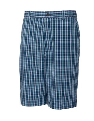 Tidal Plaid Flat Front Short
