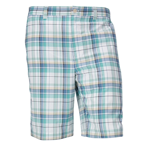 Cutter & Buck Hales Plaid Flat Front Short