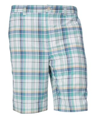 B&T Hales Plaid Flat Front Short