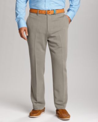 Twill Microfiber Flat Front Pant