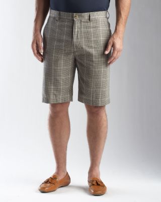 Men's Cosmic Plaid Flat Front Short