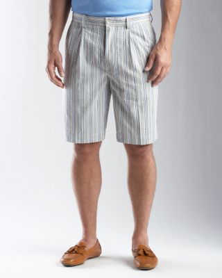 Men's B&T Urban Seersucker Stripe Pleated Short