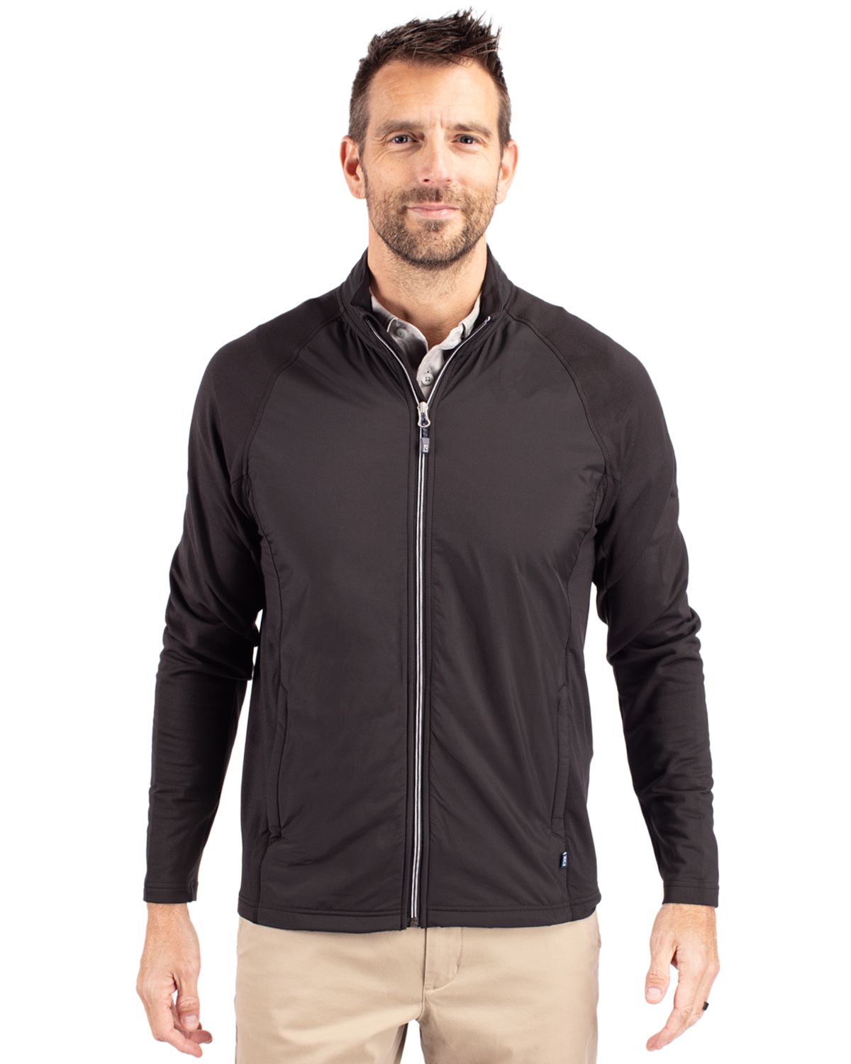 CutterBuck Cutter & Buck Adapt Recycled Soft Knit Stretch Mens Big & Tall Hybrid Full Zip Jacket Big & Tall