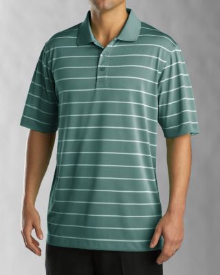 Cutter & Buck Mens  Fraction Stripe Golf Polo Juniper/White