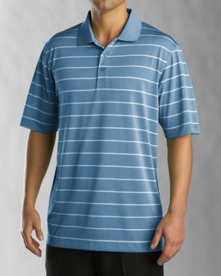 Cutter & Buck Mens  Fraction Stripe Golf Polo Lakeside/White