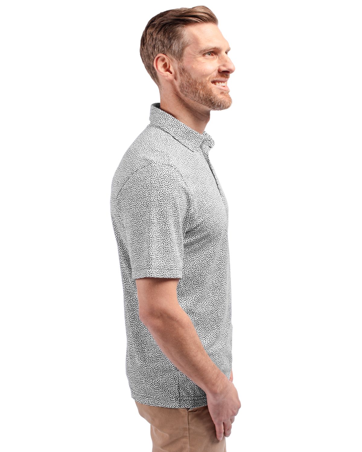 Cutter & Buck Virtue Recycled Botanical Print Featherlight Pique Mens  Polo 95