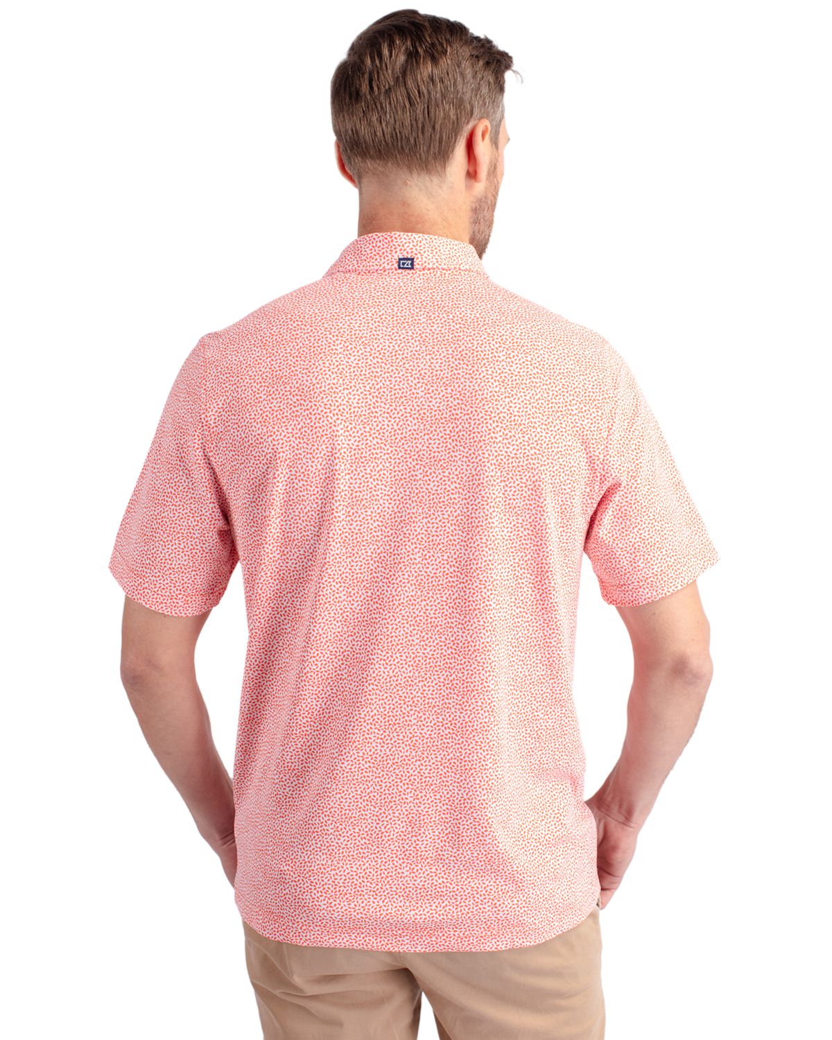 Cutter & Buck Virtue Recycled Botanical Print Featherlight Pique Mens  Polo 107
