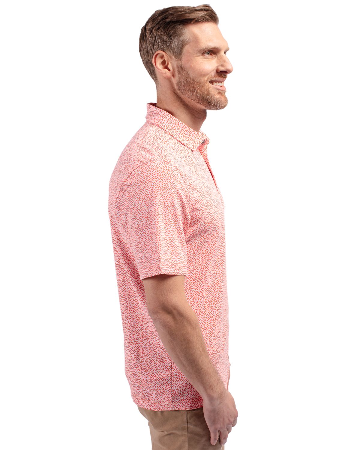Cutter & Buck Virtue Recycled Botanical Print Featherlight Pique Mens  Polo 122