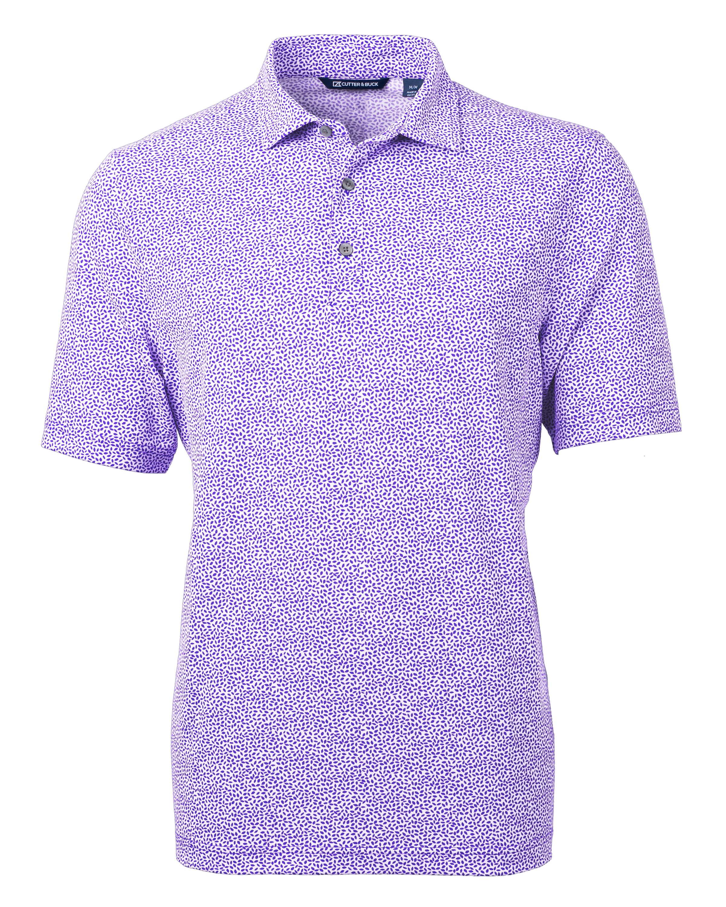 Cutter & Buck Virtue Recycled Botanical Print Featherlight Pique Mens  Polo 128