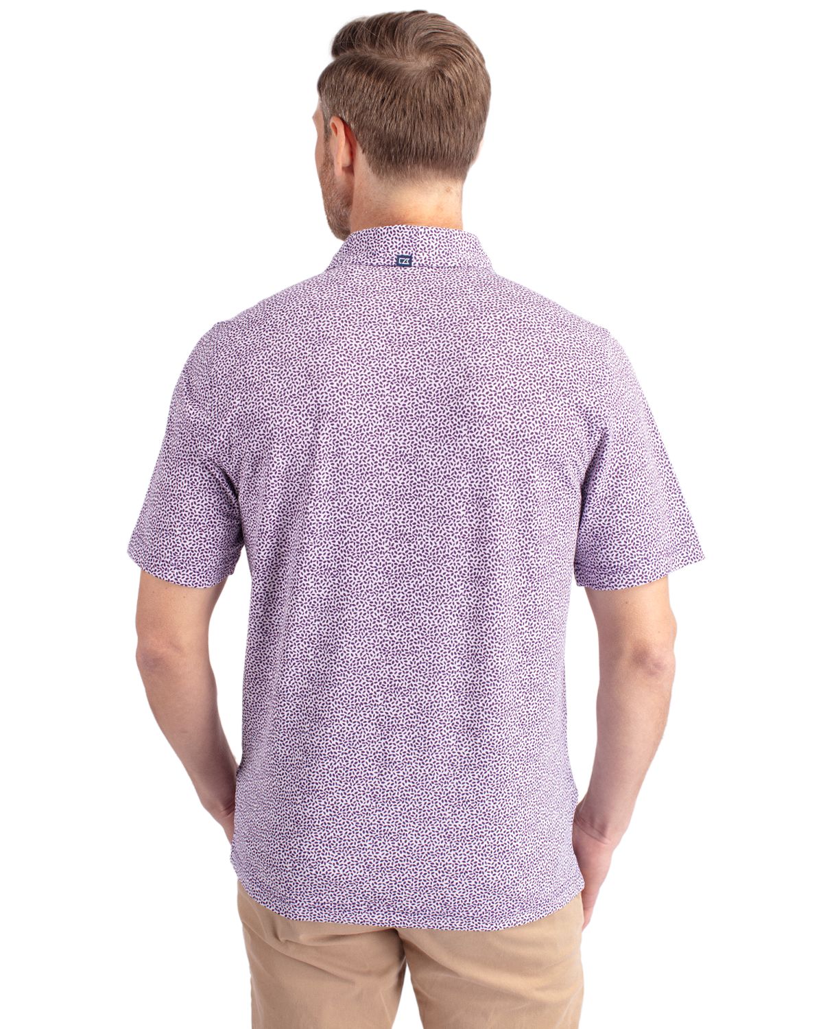 Cutter & Buck Virtue Recycled Botanical Print Featherlight Pique Mens  Polo 127