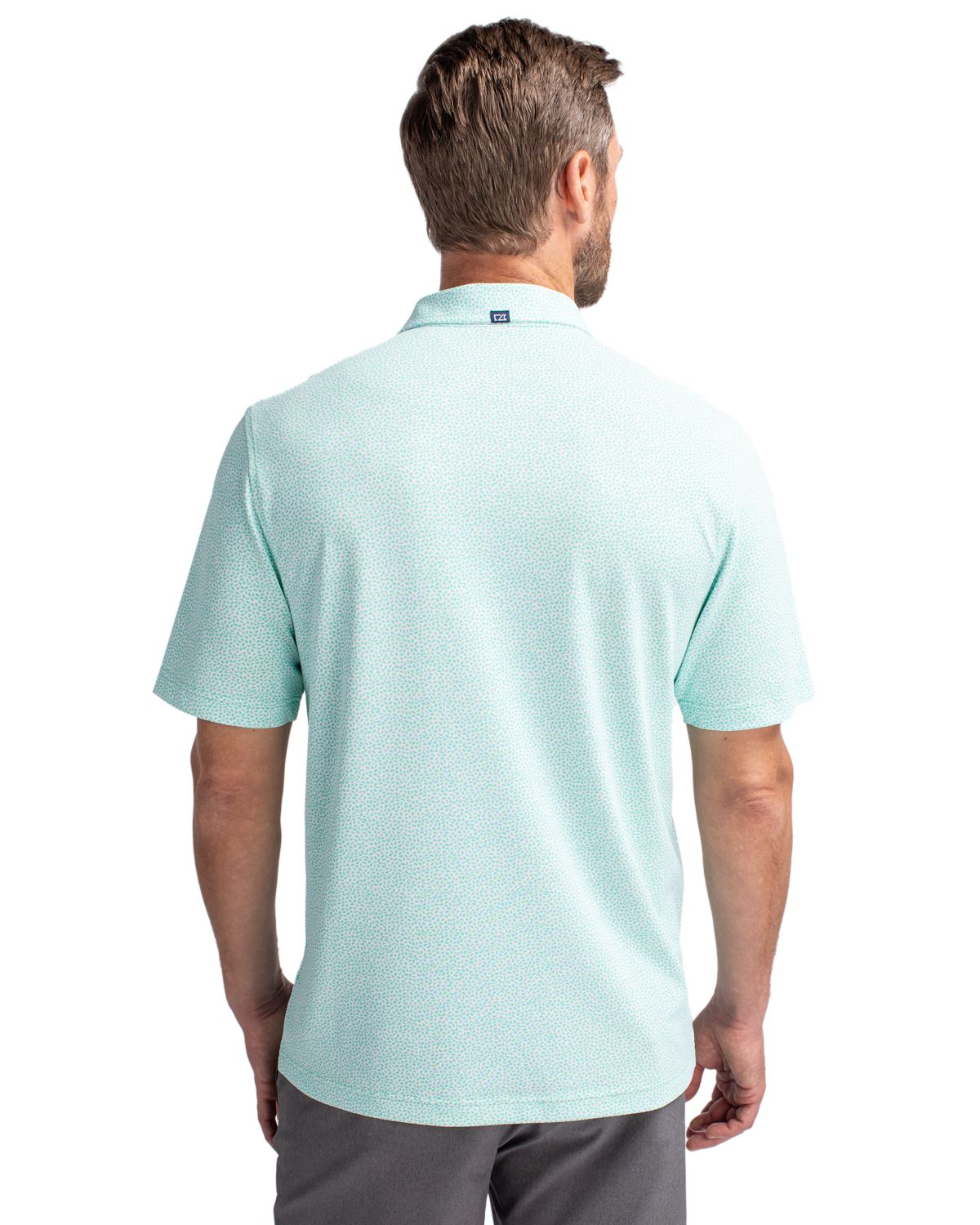Cutter & Buck Virtue Recycled Botanical Print Featherlight Pique Mens  Polo 110
