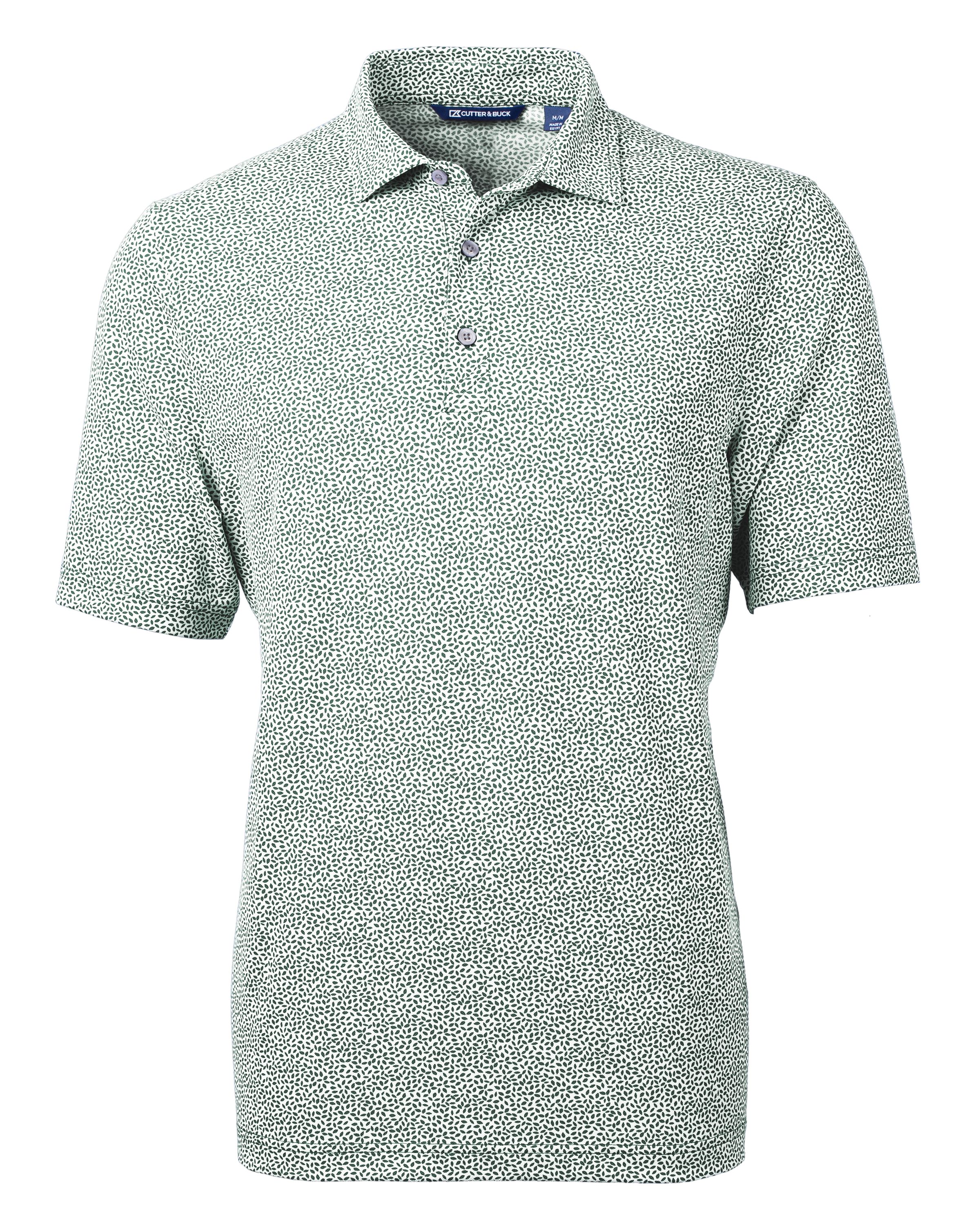 Cutter & Buck Virtue Recycled Botanical Print Featherlight Pique Mens  Polo 165