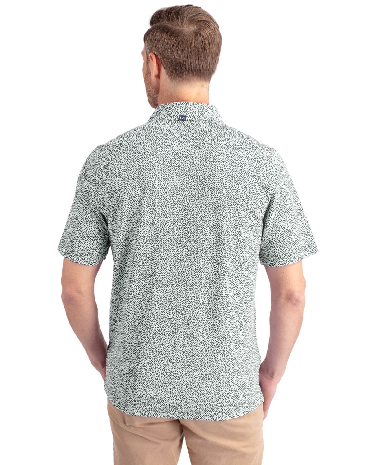 Cutter & Buck Virtue Recycled Botanical Print Featherlight Pique Mens  Polo 96