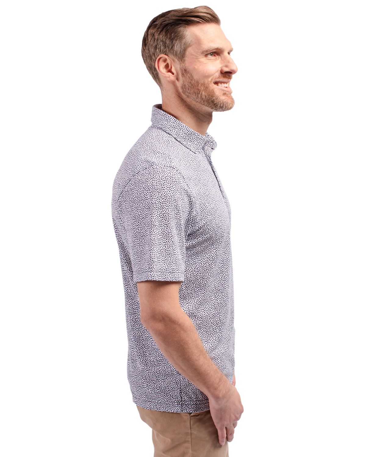 Cutter & Buck Virtue Recycled Botanical Print Featherlight Pique Mens  Polo 176