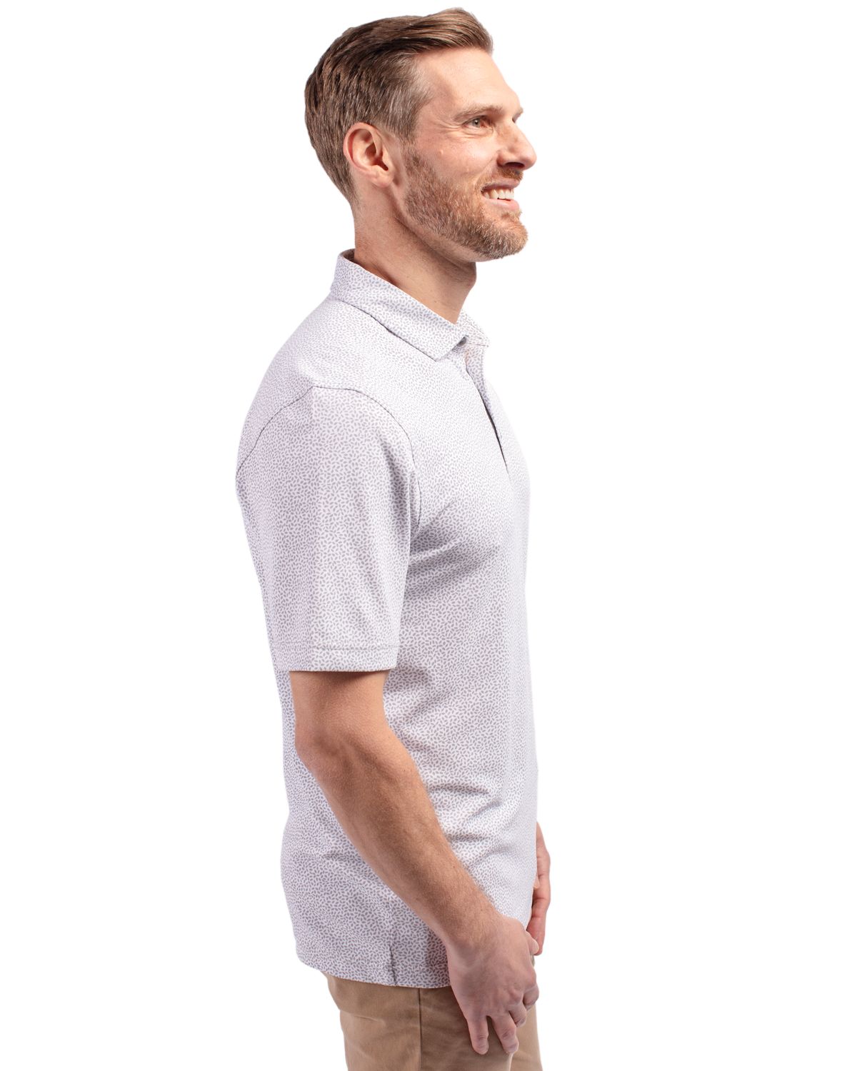 Cutter & Buck Virtue Recycled Botanical Print Featherlight Pique Mens  Polo 117