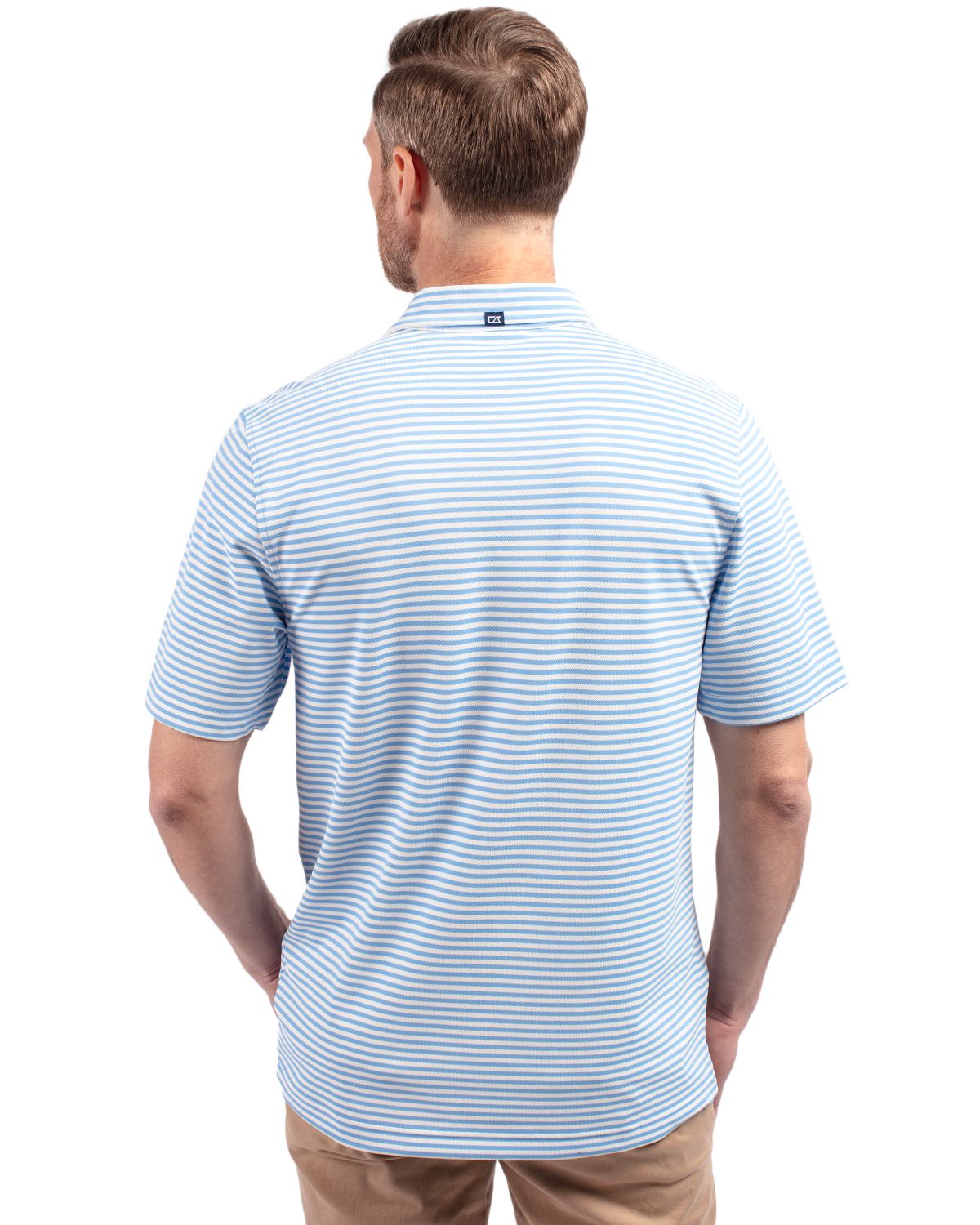 Cutter & Buck Virtue Recycled Stripe Featherlight Pique Mens Big & Tall Polo Big & Tall 9